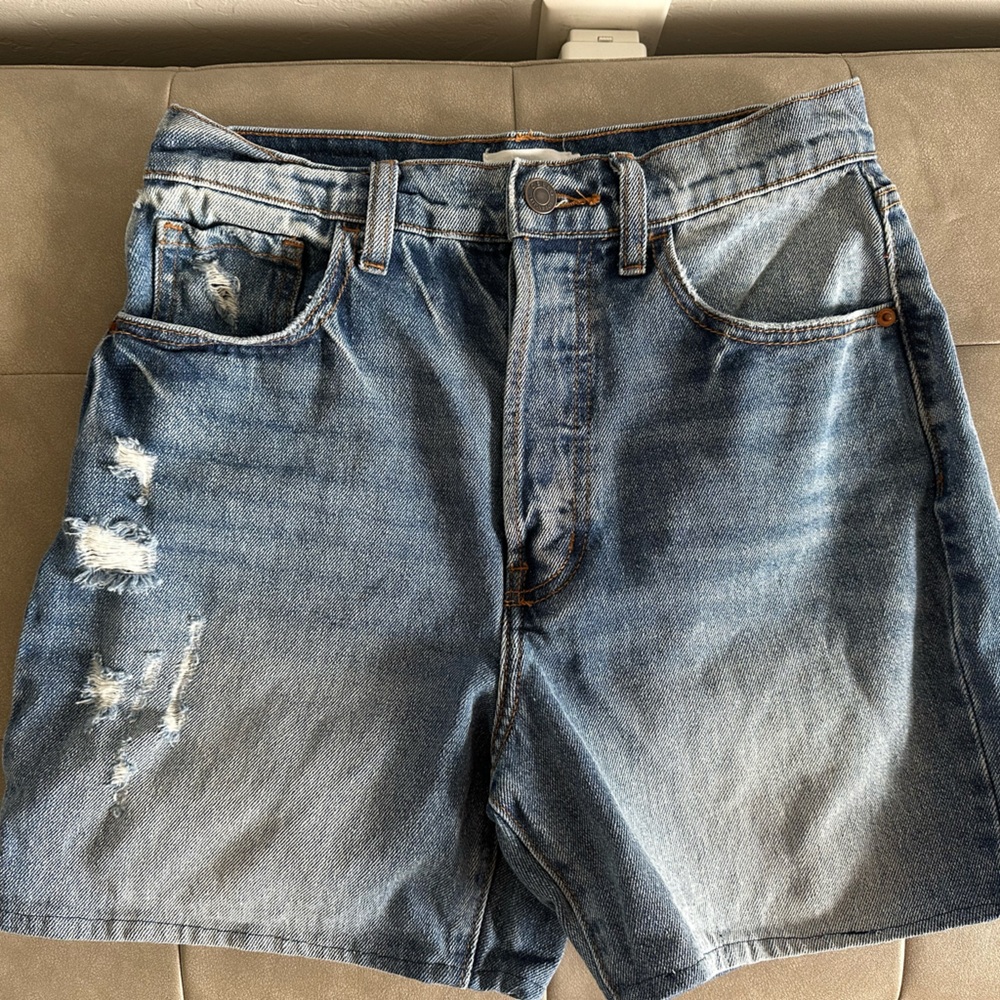 Distressed Denim Shorts